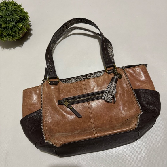 The‎ Sak Brown Leather Shoulder Bag Purse Western Boho Festival Southwest - Picture 1 of 7